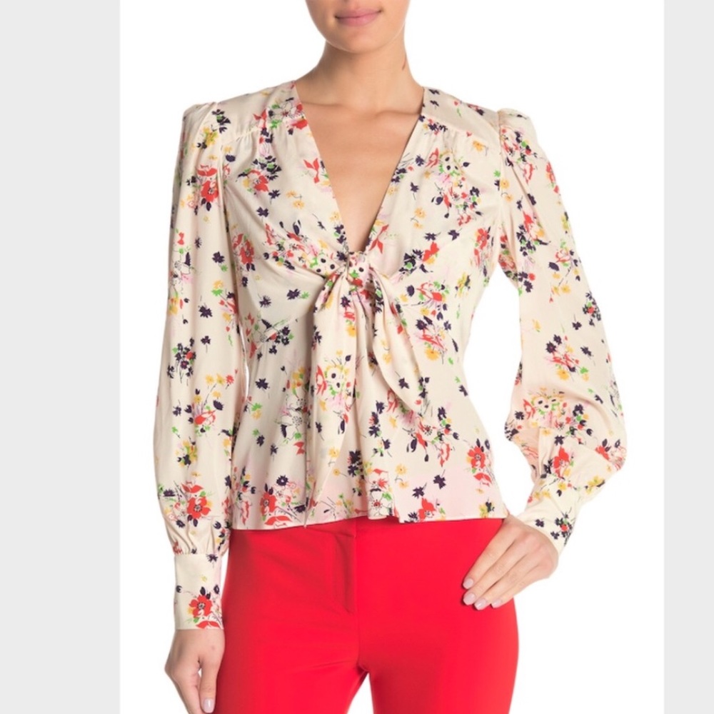 Veronica Beard Stretch Silk Payton Blouse Size 14 - Picture 6 of 8